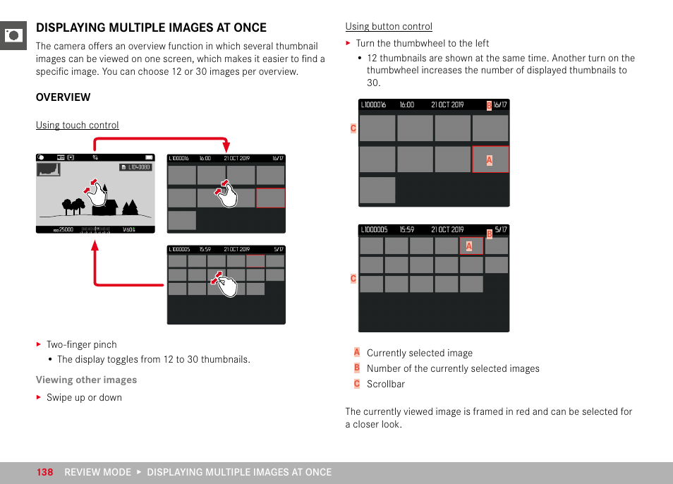 Displaying multiple images at once | LEICA M11 Monochrom Rangefinder Camera User Manual | Page 138 / 185