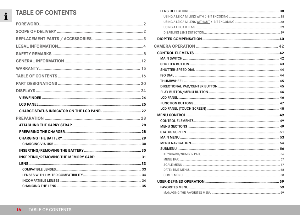 LEICA M11 Monochrom Rangefinder Camera User Manual | Page 16 / 185