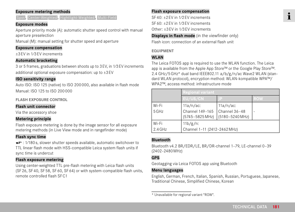 LEICA M11 Monochrom Rangefinder Camera User Manual | Page 181 / 185