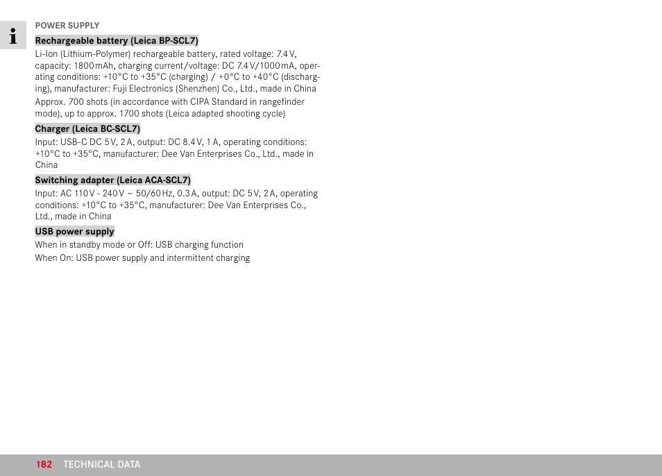 LEICA M11 Monochrom Rangefinder Camera User Manual | Page 182 / 185
