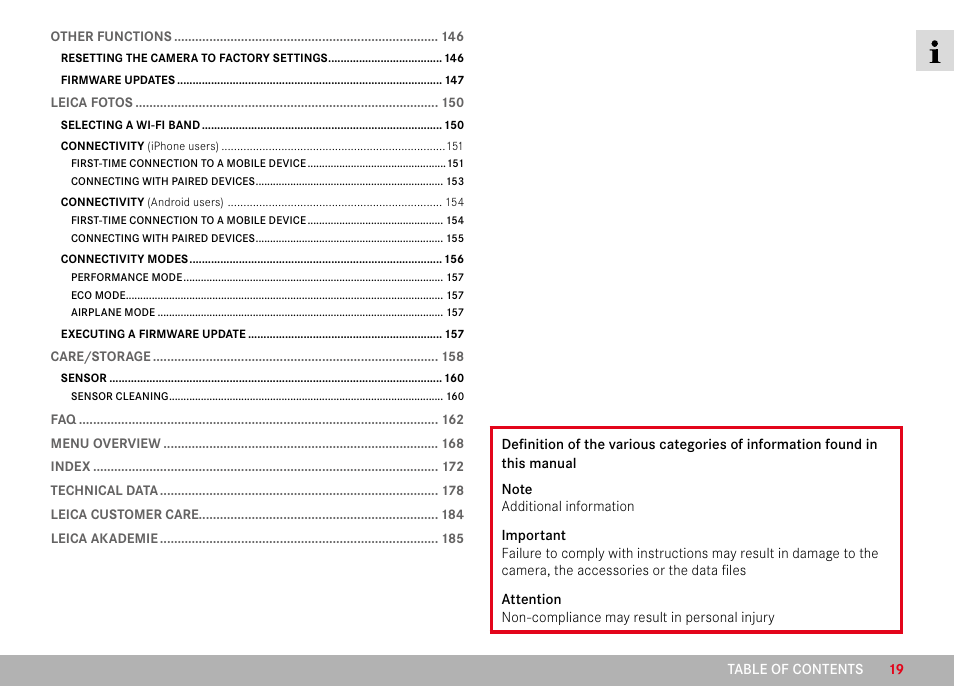 LEICA M11 Monochrom Rangefinder Camera User Manual | Page 19 / 185