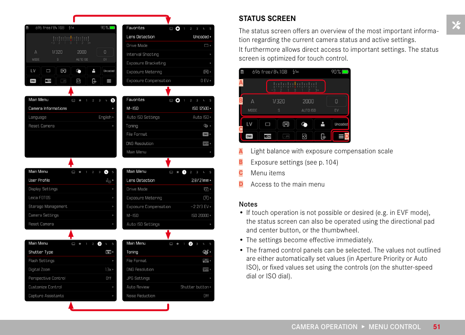 Status screen | LEICA M11 Monochrom Rangefinder Camera User Manual | Page 51 / 185