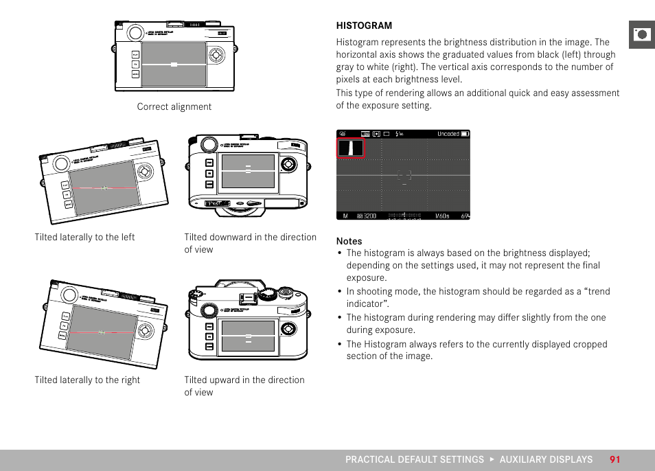 Histogram | LEICA M11 Monochrom Rangefinder Camera User Manual | Page 91 / 185