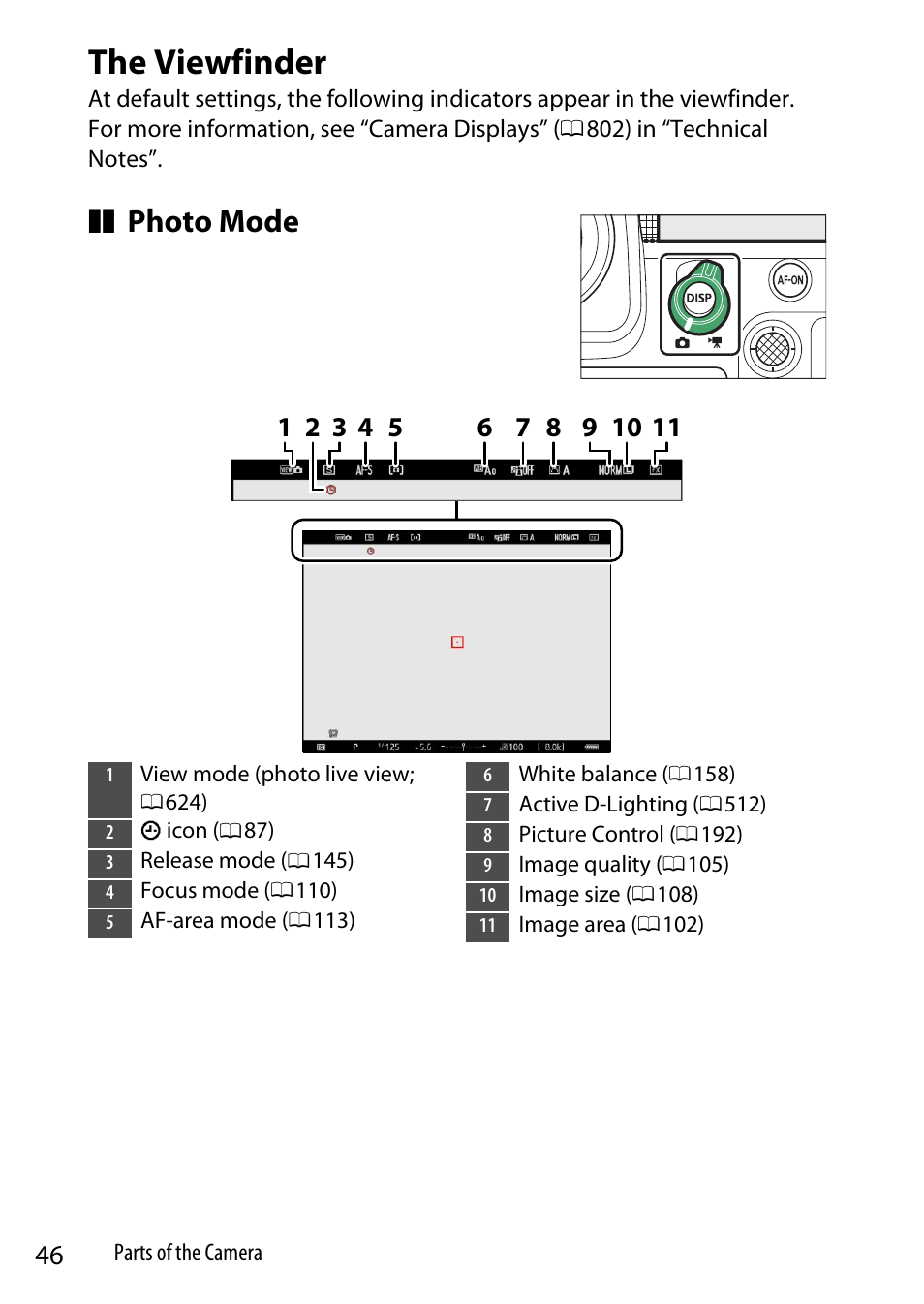 The viewfinder, Photo mode | Nikon Z9 Mirrorless Camera User Manual | Page 46 / 914