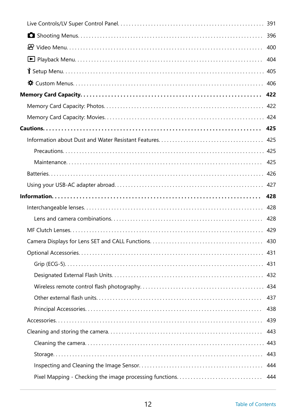 OM SYSTEM OM-5 Mirrorless Camera with 12-45mm f/4 PRO Lens (Silver) User Manual | Page 12 / 467