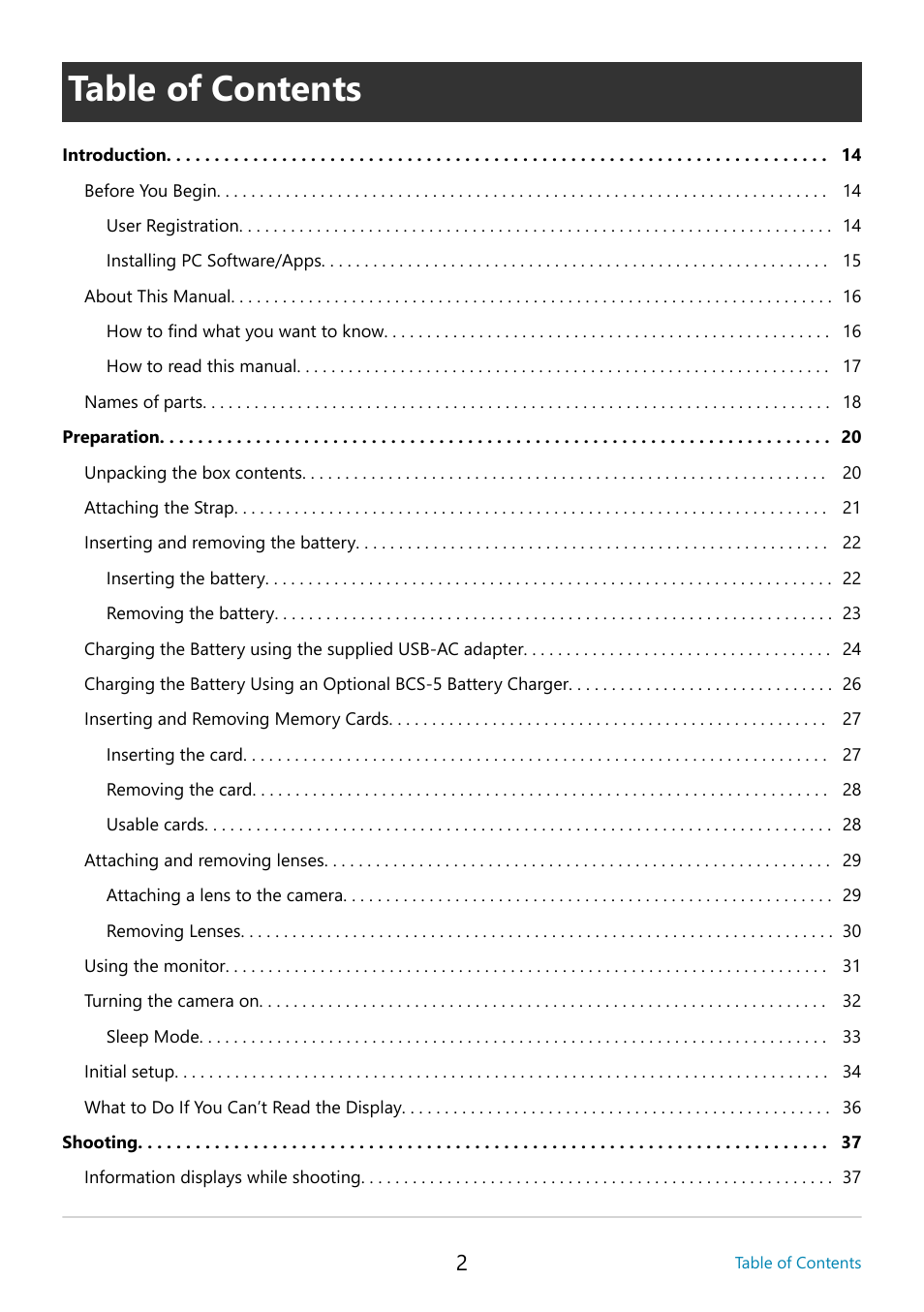 OM SYSTEM OM-5 Mirrorless Camera with 12-45mm f/4 PRO Lens (Silver) User Manual | Page 2 / 467