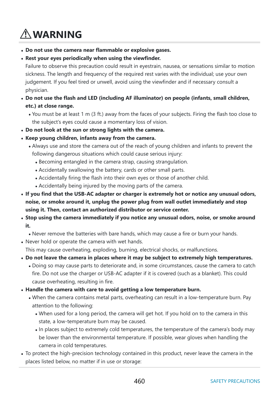 Warning | OM SYSTEM OM-5 Mirrorless Camera with 12-45mm f/4 PRO Lens (Silver) User Manual | Page 460 / 467
