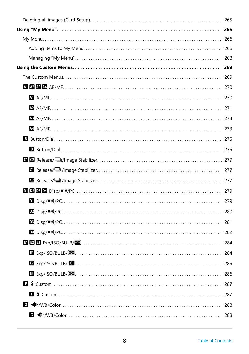 OM SYSTEM OM-5 Mirrorless Camera with 12-45mm f/4 PRO Lens (Silver) User Manual | Page 8 / 467