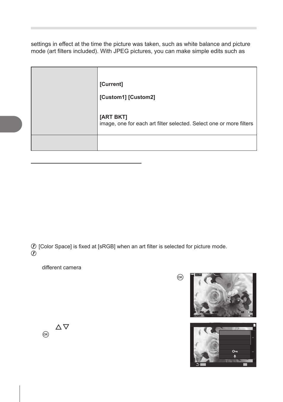 Retouching pictures (edit), W data edit] (p. 200) retouch option in, Playback | 200 en, The editing menu will be displayed | OM SYSTEM OM-1 Mirrorless Camera User Manual | Page 200 / 342