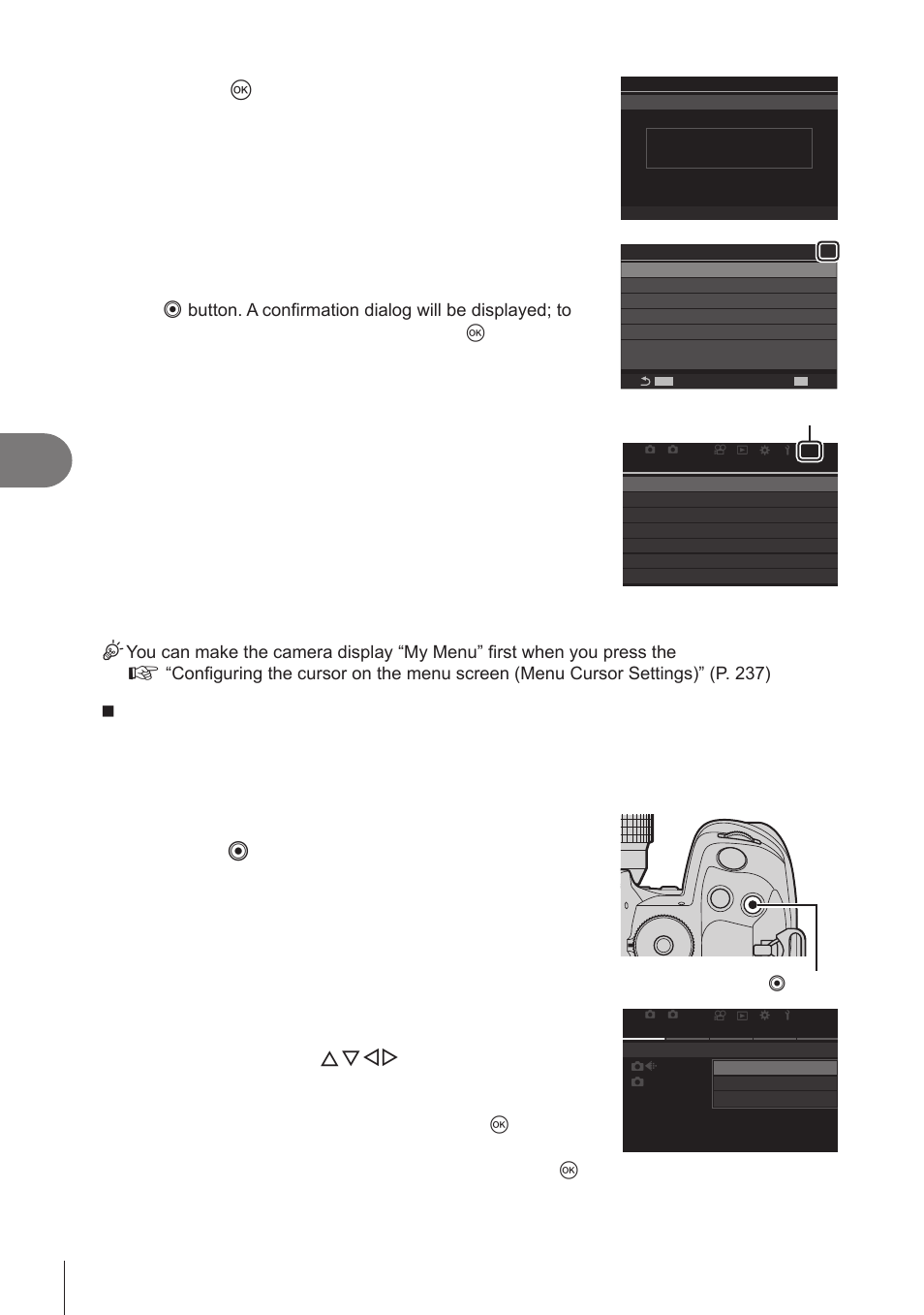 Customizing the camera, 240 en, Press the menu button to display the menus | My menu | OM SYSTEM OM-1 Mirrorless Camera User Manual | Page 240 / 342