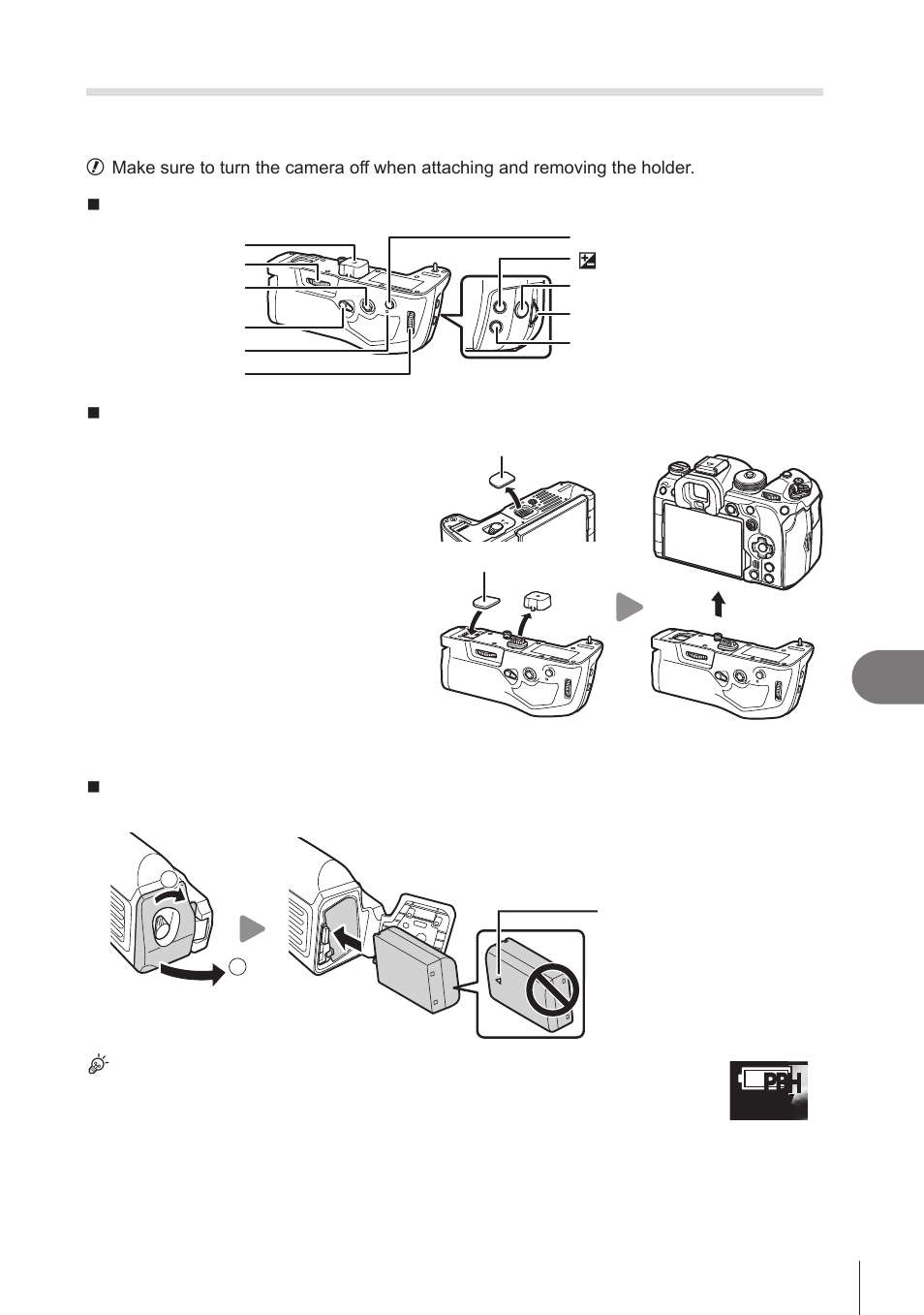 Hld-10 power battery holder, P. 295, Information | OM SYSTEM OM-1 Mirrorless Camera User Manual | Page 295 / 342