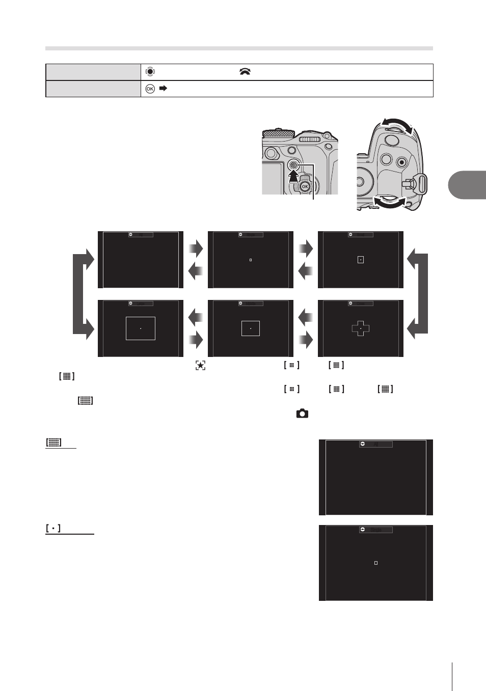 Choosing an af target mode (af target mode), P. 77) and position (p, Af-target mode (p. 77) | P. 77), P. 77, Af target modes (p. 77) is restricted to, Shooting settings, 77 en, Select a single focus target | OM SYSTEM OM-1 Mirrorless Camera User Manual | Page 77 / 342