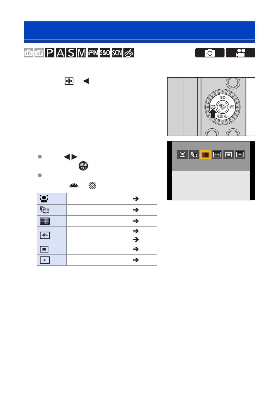 Selecting the af mode | Panasonic Lumix G100 Mirrorless Camera with 12-32mm Lens User Manual | Page 129 / 509