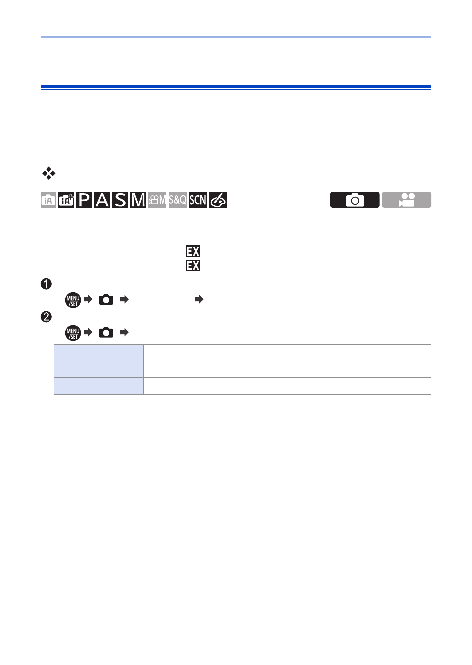 Extended tele conversion, Ex. tele conv.] ([rec]) | Panasonic Lumix G100 Mirrorless Camera with 12-32mm Lens User Manual | Page 152 / 509