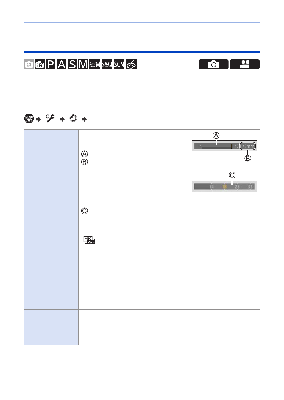 Power zoom lens | Panasonic Lumix G100 Mirrorless Camera with 12-32mm Lens User Manual | Page 156 / 509