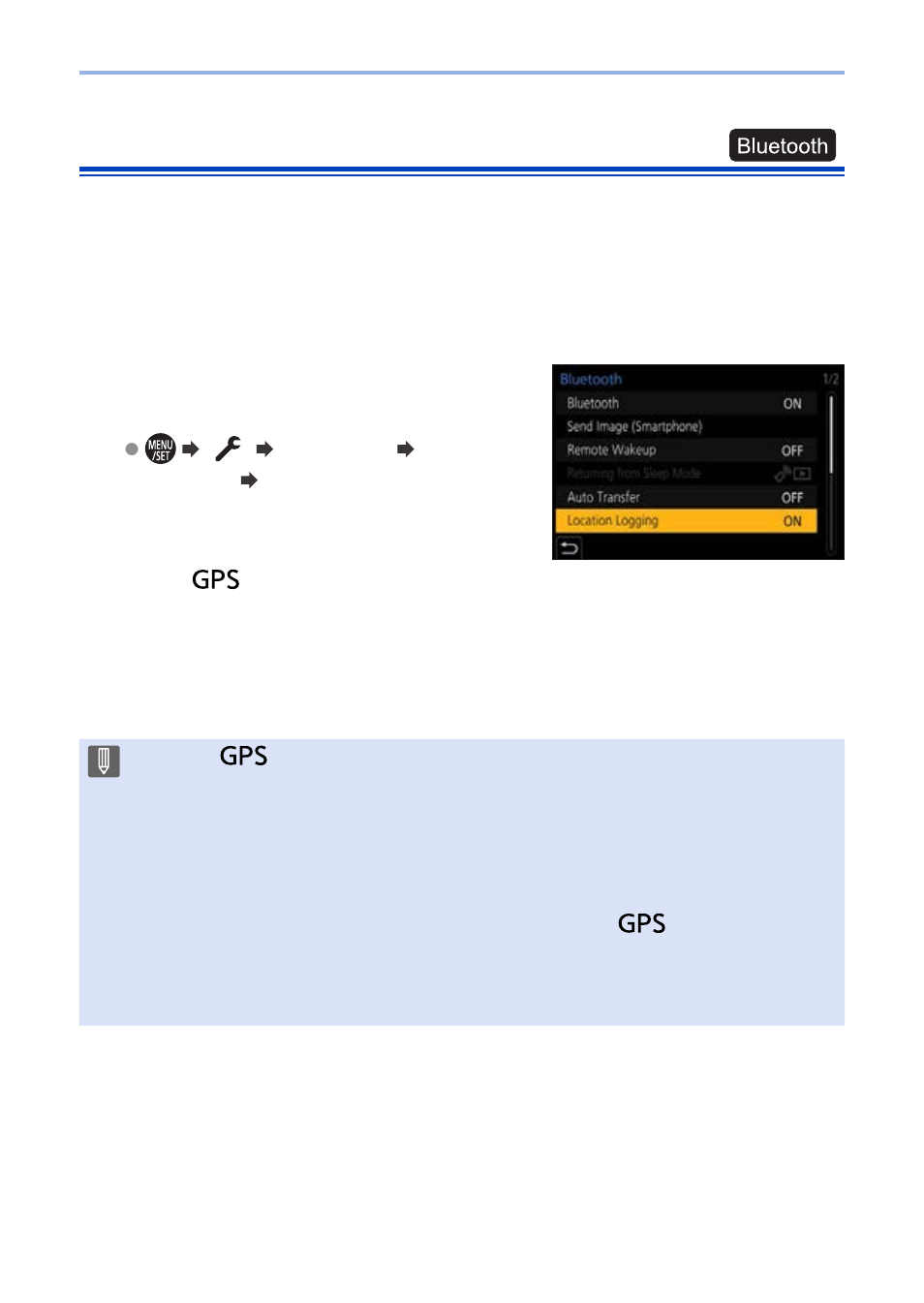 Location logging | Panasonic Lumix G100 Mirrorless Camera with 12-32mm Lens User Manual | Page 395 / 509