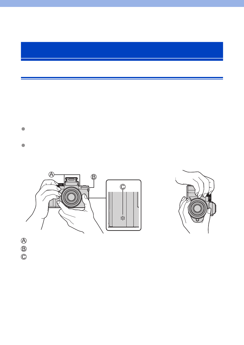 Basic operations, Basic recording operations, How to hold the camera | Panasonic Lumix G100 Mirrorless Camera with 12-32mm Lens User Manual | Page 48 / 509