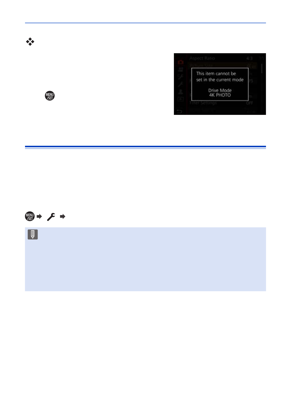 Reset, Grayed out menu items | Panasonic Lumix G100 Mirrorless Camera with 12-32mm Lens User Manual | Page 67 / 509