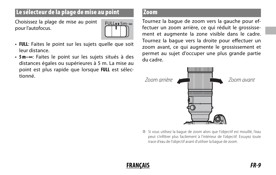 Zoom | FujiFilm XF 150-600mm f/5.6-8 R LM OIS WR Lens User Manual | Page 33 / 204