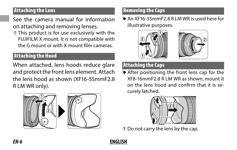 FujiFilm XF 8-16mm f/2.8 R LM WR Lens User Manual | Page 14 / 140