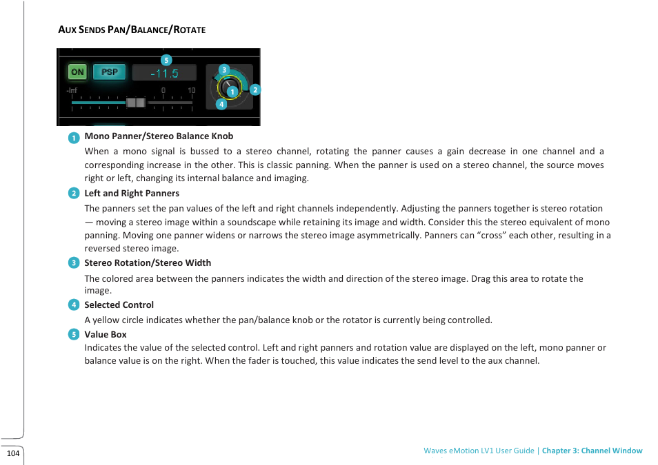 Waves eMotion LV1 64-Channel Mixer with Axis One Custom Computer User Manual | Page 109 / 220