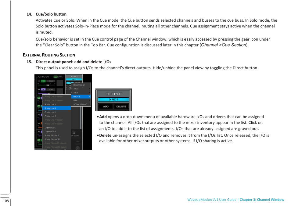 Waves eMotion LV1 64-Channel Mixer with Axis One Custom Computer User Manual | Page 113 / 220