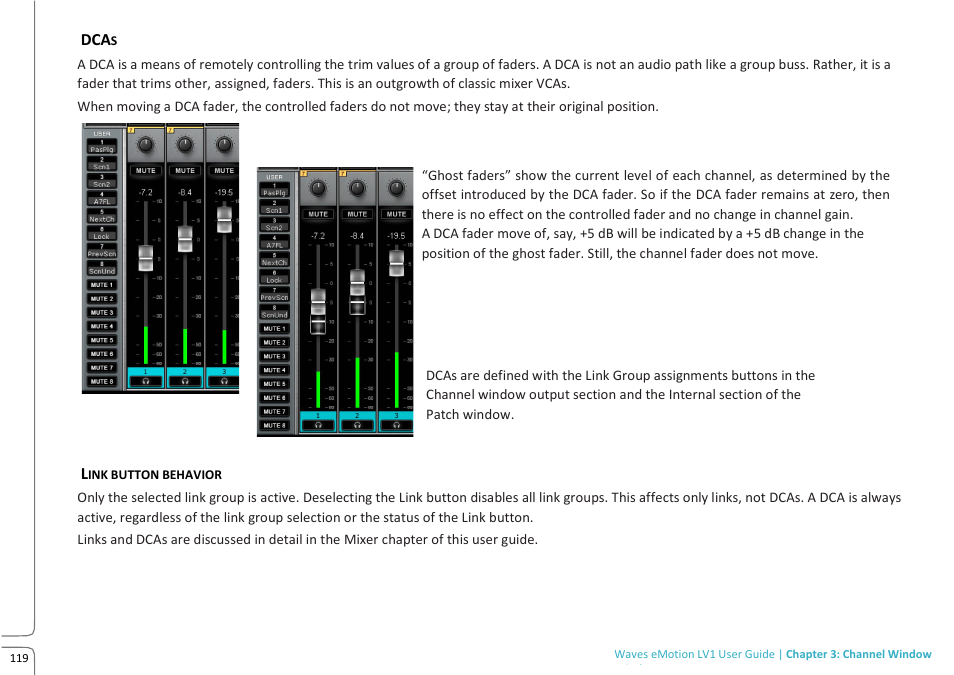 Waves eMotion LV1 64-Channel Mixer with Axis One Custom Computer User Manual | Page 124 / 220