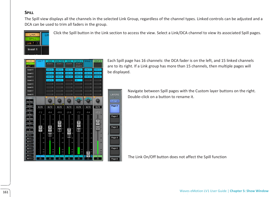 Waves eMotion LV1 64-Channel Mixer with Axis One Custom Computer User Manual | Page 166 / 220