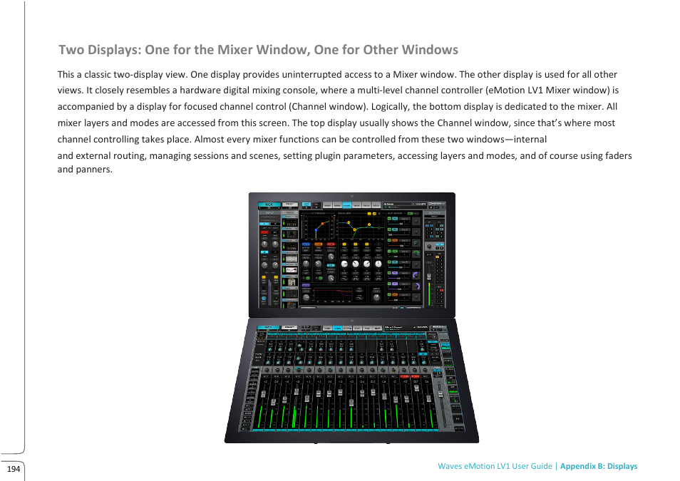 Waves eMotion LV1 64-Channel Mixer with Axis One Custom Computer User Manual | Page 199 / 220