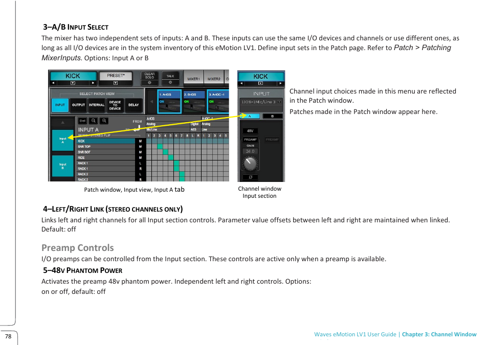 Full combine 12-11b, Acr148492738021248-13333217.tmp, Preamp controls | Waves eMotion LV1 64-Channel Mixer with Axis One Custom Computer User Manual | Page 83 / 220