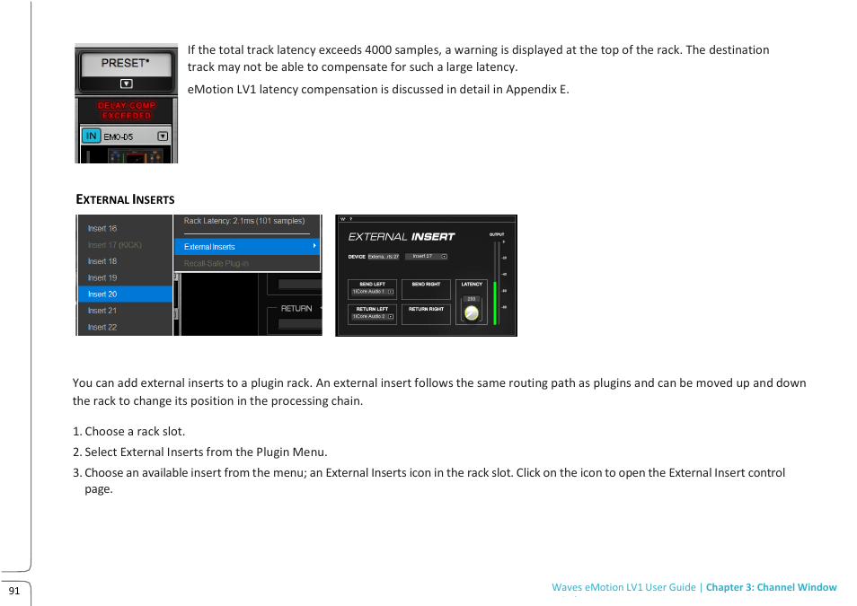 Waves eMotion LV1 64-Channel Mixer with Axis One Custom Computer User Manual | Page 96 / 220