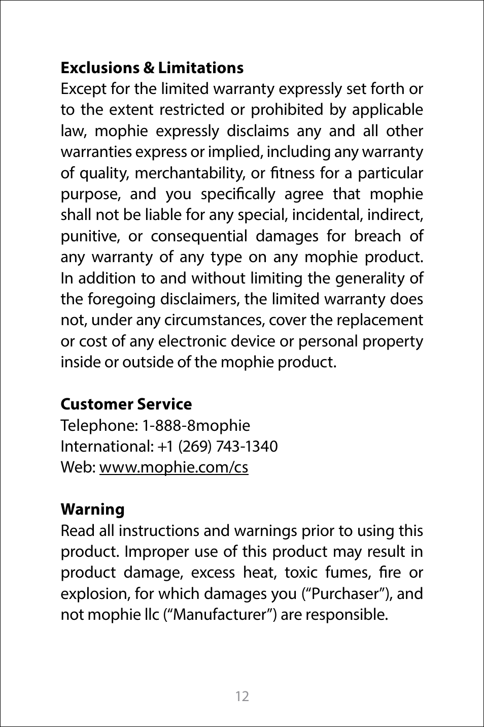 mophie Galaxy S8+ charge force case & powerstation mini User Manual | Page 12 / 171