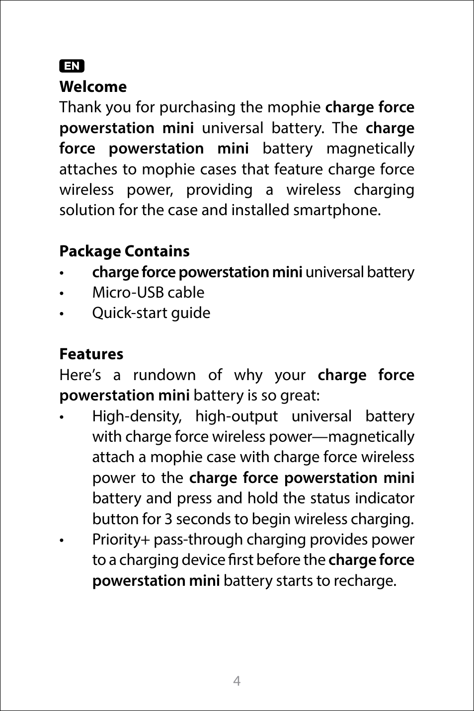 English | mophie Galaxy S8+ charge force case & powerstation mini User Manual | Page 4 / 171