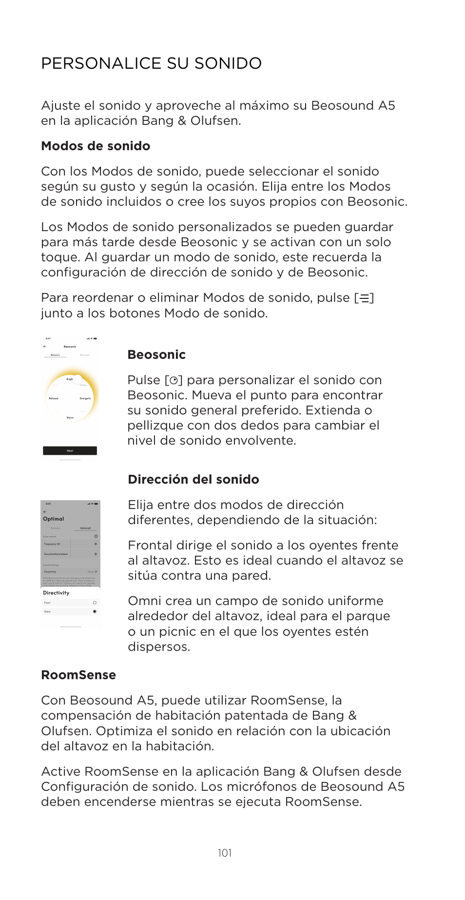 Personalice su sonido | Bang & Olufsen Beosound A5 Portable Wireless Speaker (Nordic Weave) User Manual | Page 101 / 213