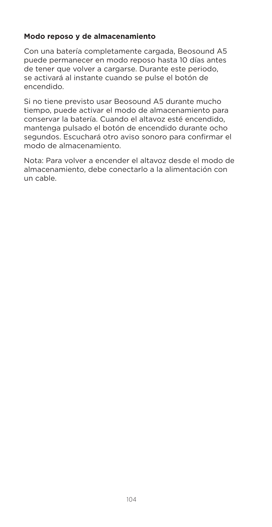 Bang & Olufsen Beosound A5 Portable Wireless Speaker (Nordic Weave) User Manual | Page 104 / 213