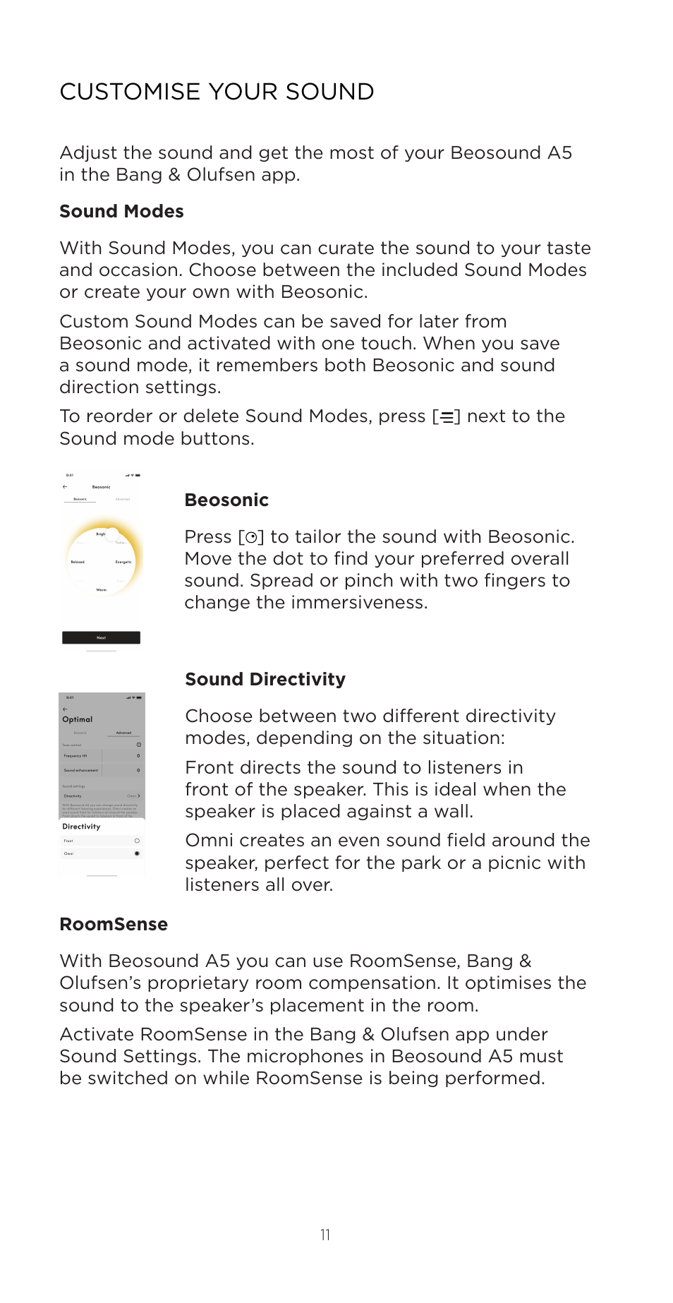 Customise your sound | Bang & Olufsen Beosound A5 Portable Wireless Speaker (Nordic Weave) User Manual | Page 11 / 213