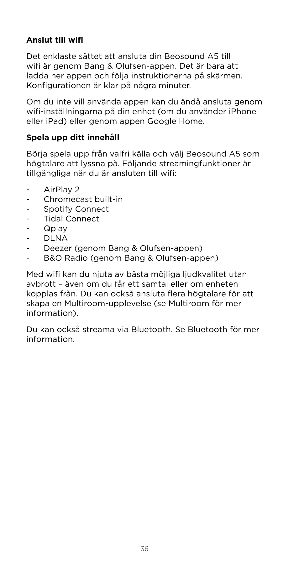 Bang & Olufsen Beosound A5 Portable Wireless Speaker (Nordic Weave) User Manual | Page 36 / 213