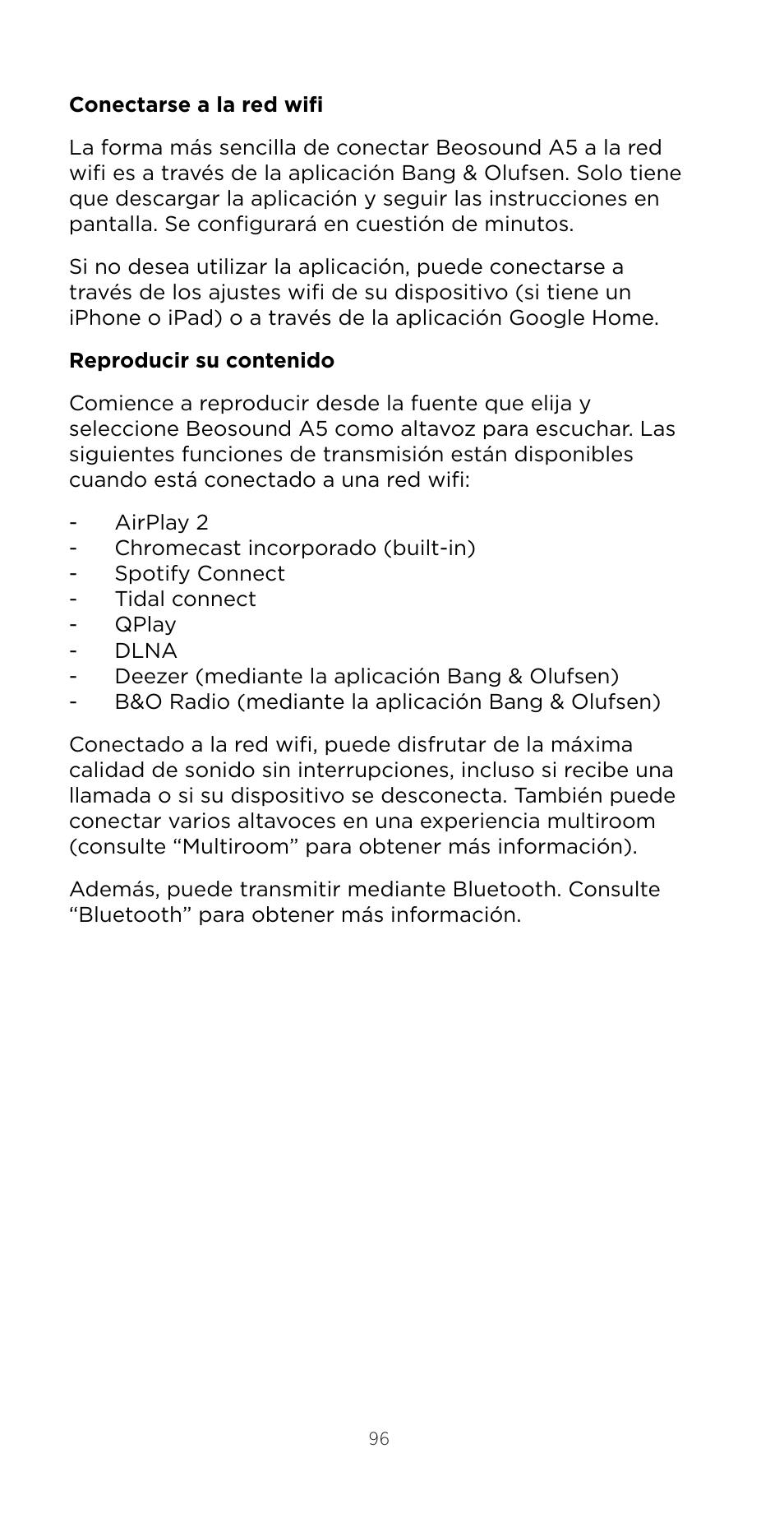 Bang & Olufsen Beosound A5 Portable Wireless Speaker (Nordic Weave) User Manual | Page 96 / 213