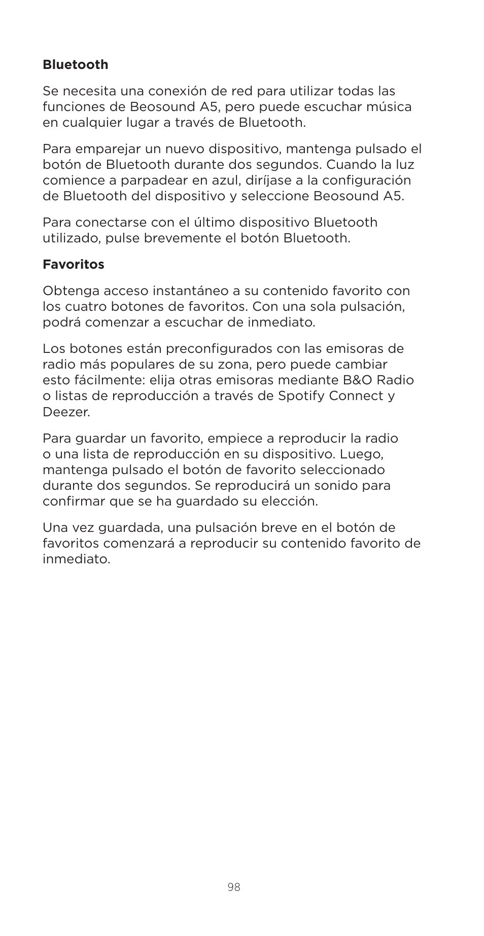 Bang & Olufsen Beosound A5 Portable Wireless Speaker (Nordic Weave) User Manual | Page 98 / 213