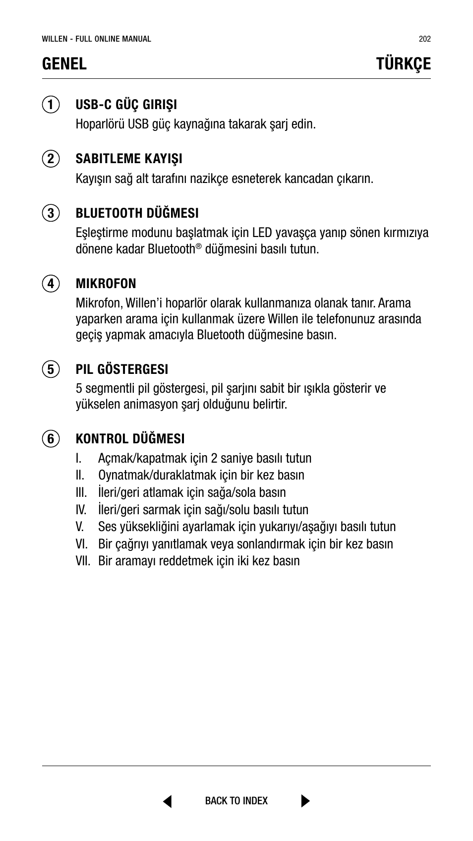 Genel türkçe | Marshall Willen Portable Bluetooth Speaker (Black & Brass) User Manual | Page 202 / 219