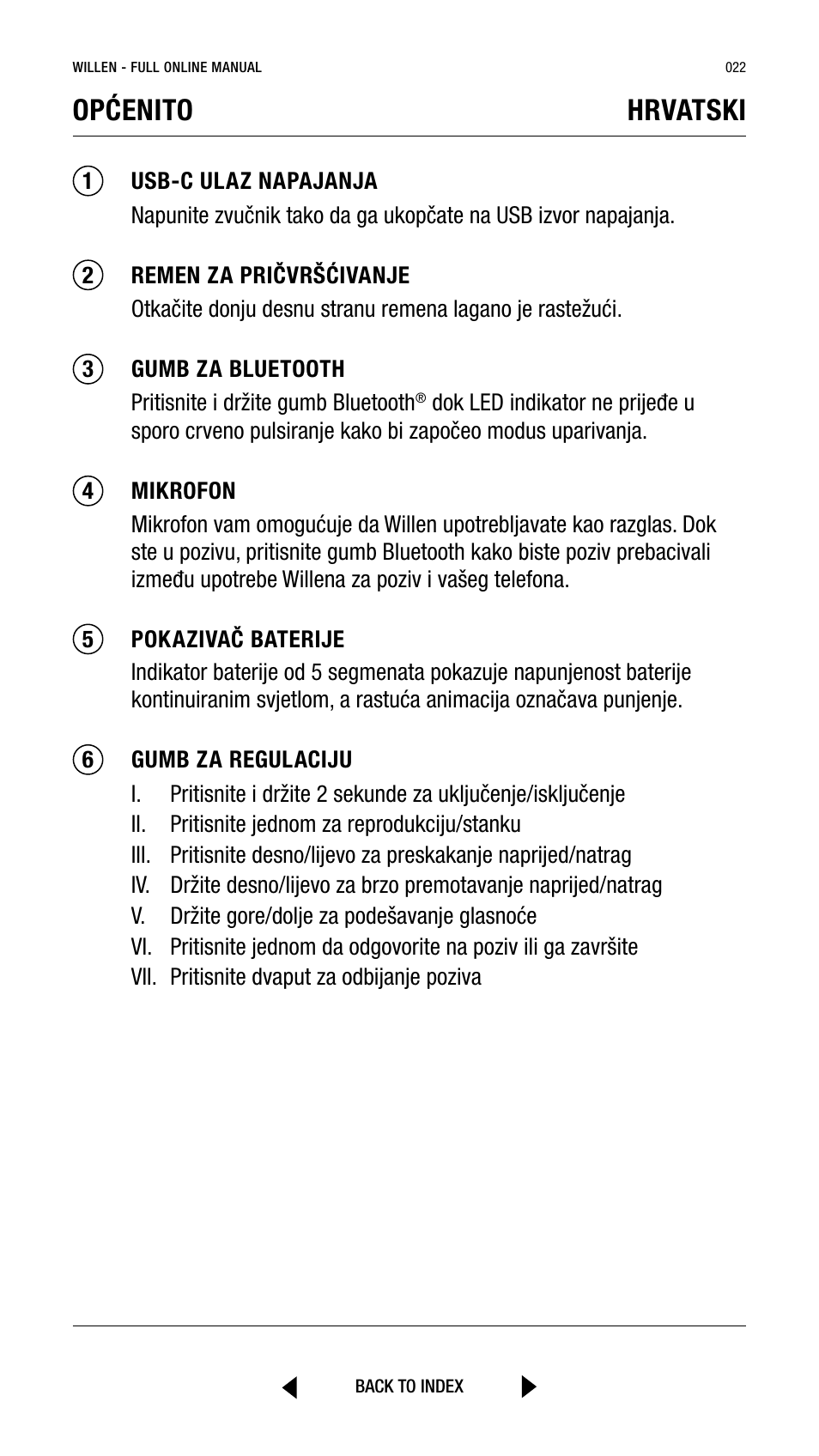 Općenito hrvatski | Marshall Willen Portable Bluetooth Speaker (Black & Brass) User Manual | Page 22 / 219
