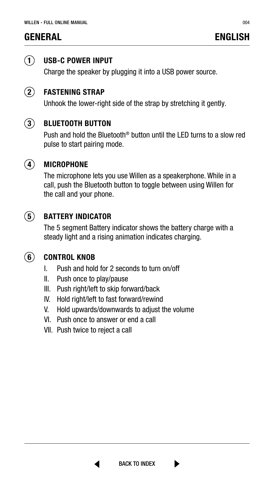 General english | Marshall Willen Portable Bluetooth Speaker (Black & Brass) User Manual | Page 4 / 219