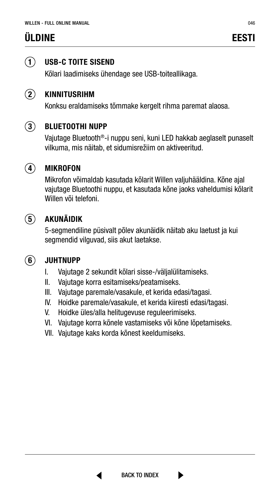 Üldine eesti | Marshall Willen Portable Bluetooth Speaker (Black & Brass) User Manual | Page 46 / 219
