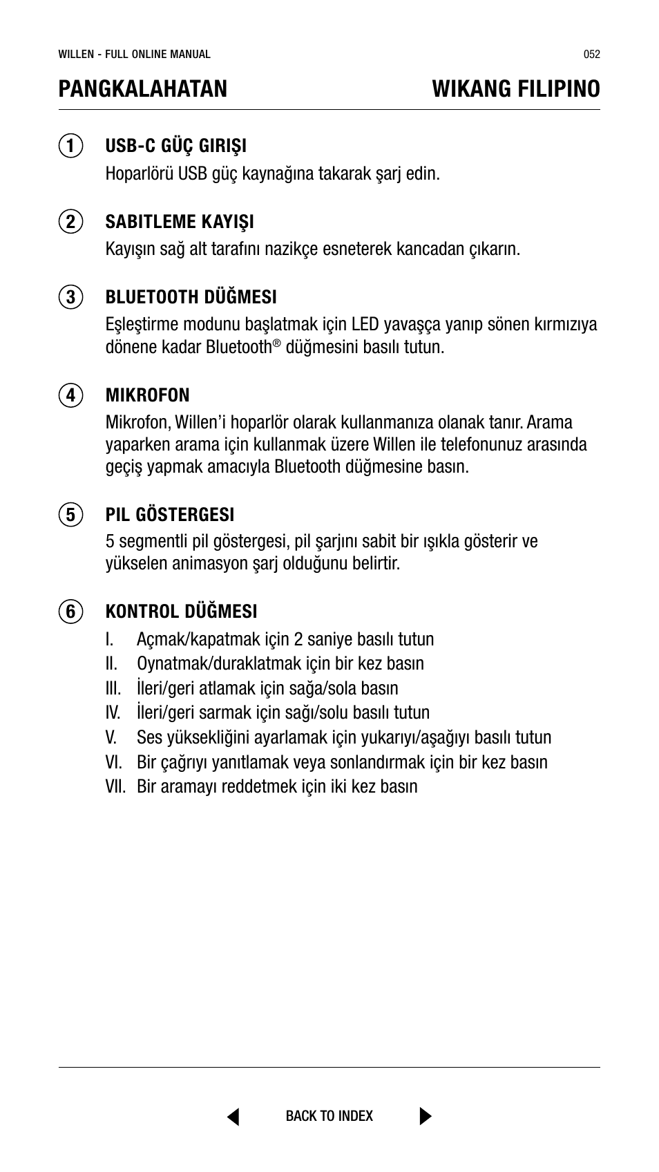 Pangkalahatan wikang filipino | Marshall Willen Portable Bluetooth Speaker (Black & Brass) User Manual | Page 52 / 219