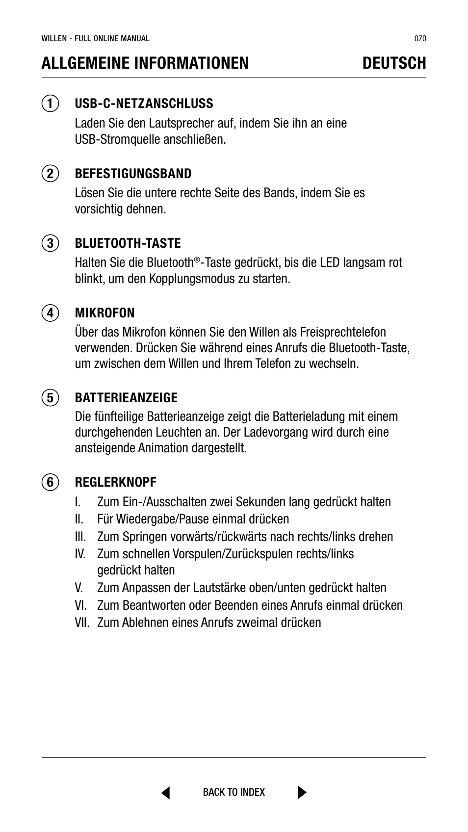 Allgemeine informationen deutsch | Marshall Willen Portable Bluetooth Speaker (Black & Brass) User Manual | Page 70 / 219