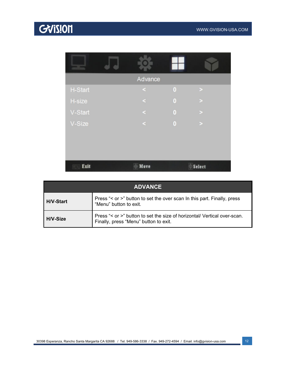 GVision USA IP PVM 23.6" LED-Backlit Surveillance Monitor with 1080p Camera User Manual | Page 12 / 21