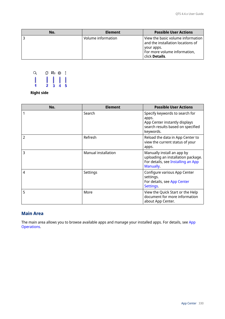 Main area | QNAP TVS-472XT 4-Bay NAS Enclosure User Manual | Page 331 / 468