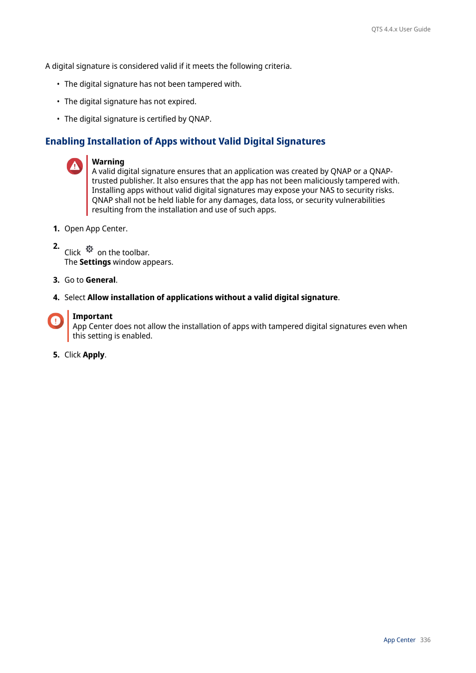 E information on this setting, see, Signatures | QNAP TVS-472XT 4-Bay NAS Enclosure User Manual | Page 337 / 468