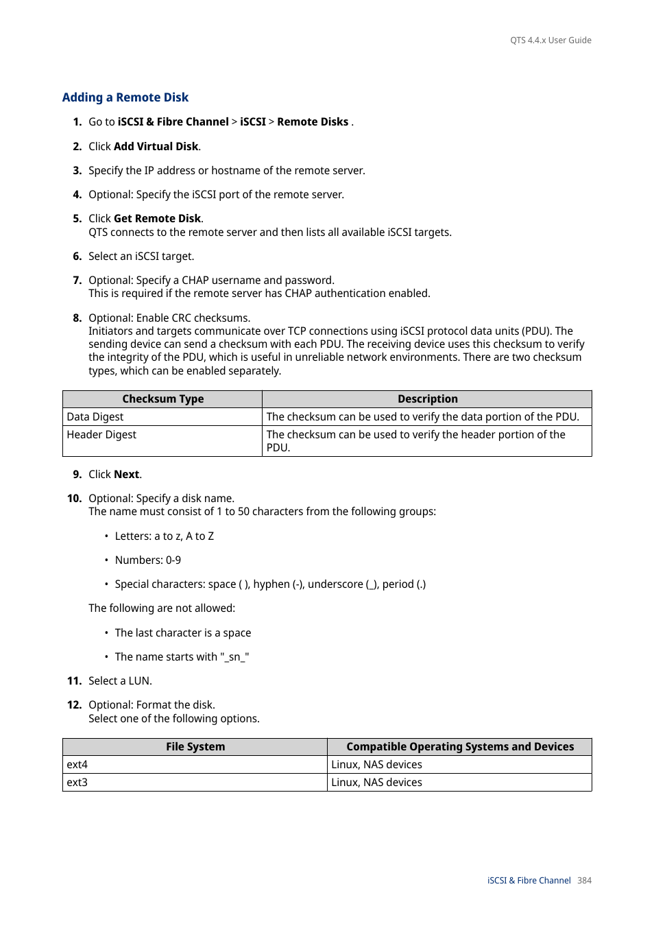 Adding a remote disk | QNAP TVS-472XT 4-Bay NAS Enclosure User Manual | Page 385 / 468