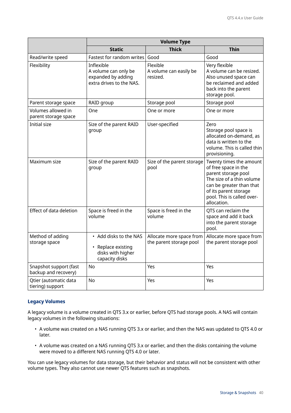 Legacy volumes | QNAP TVS-472XT 4-Bay NAS Enclosure User Manual | Page 41 / 468